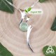 Collier médiéval fantasy en argent 925 ruban elfique ondulant autour d'une Aventurine vert pastel pour mariage féerique