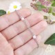 Bracelet printemps féerique avec une fine chaine en acier inoxydable et perles en Quartz Rose pastel