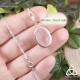 Pendentif féerique en Argent 925 et Quartz Rose pastel ovale sertie griffes, sur chaine elfique mailles torsadées