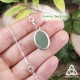 Pendentif féerique en Argent 925 et Aventurine vert pastel ovale sertie griffes, sur chaine elfique mailles torsadées