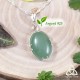 Pendentif féerique en Argent 925 et Aventurine vert pastel ovale sertie griffes, sur chaine elfique mailles torsadées