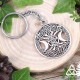 Porte clés ésotérique pour Sorcière orné d'un Arbre de Vie avec au centre une Triple Lune et un Pentagracle argenté.