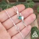 Collier médiéval fantasy en argent 925 ruban elfique ondulant autour d'une Tourmaline vert émeraude, pour mariage féerique