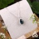 Collier fin en argent 925 et topaze, inspiration elfique et aquatique