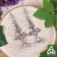 Boucles d'oreilles Illyn argentées et Labradorite reflet bleu, style elfique et Art Nouveau, pour mariage médiéval fantasy