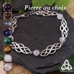Bracelet Odalyne - modèle elfique avec pierre au choix (améthyste, péristérite, grenat, aigue-marine, labradorite, malachite)