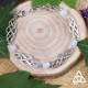 Bracelet Odalyne – perles d’aigue-marine bleu pastel et volutes argentées, fond bois, style féerique et fantasy