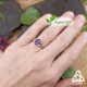Bague celtique Ceangal en argent 925 - Pierre : Améthyste ovale facettée, vue portée sur main de femme 