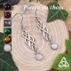 Boucles d'oreilles elfiques Odalyne avec Pierre gemme au choix - vue principale, bijou avec pendants aux entrelacs argenté 