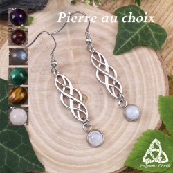 Boucles d'oreilles elfiques Odalyne - Pierre naturelle